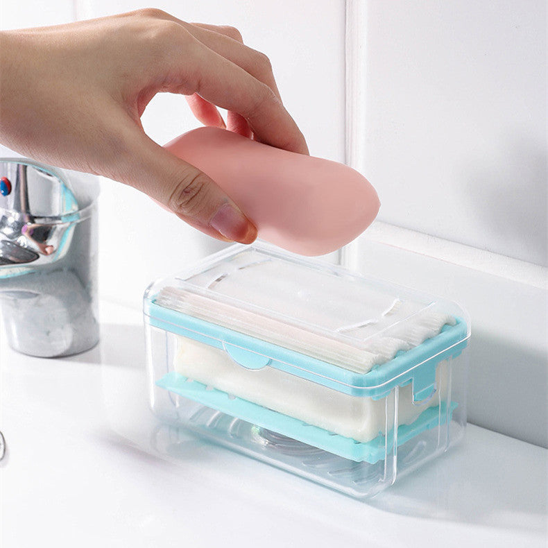 New Usage Roller Type Soap Dish Holder For Bathroom Toliet Soap Box Plastic Storage Container With Drain Water Bathroom Gadgets