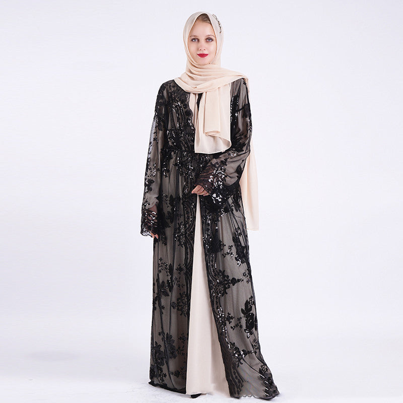 Luxury sequined Muslim robe