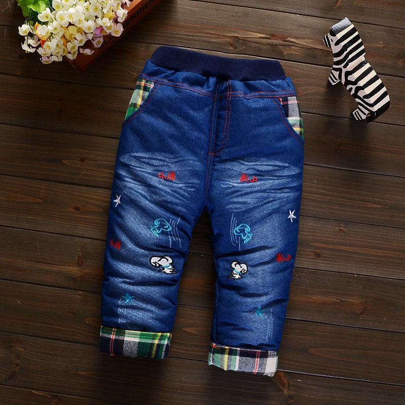 Children's Clothing Plus Velvet Thick Casual Pants