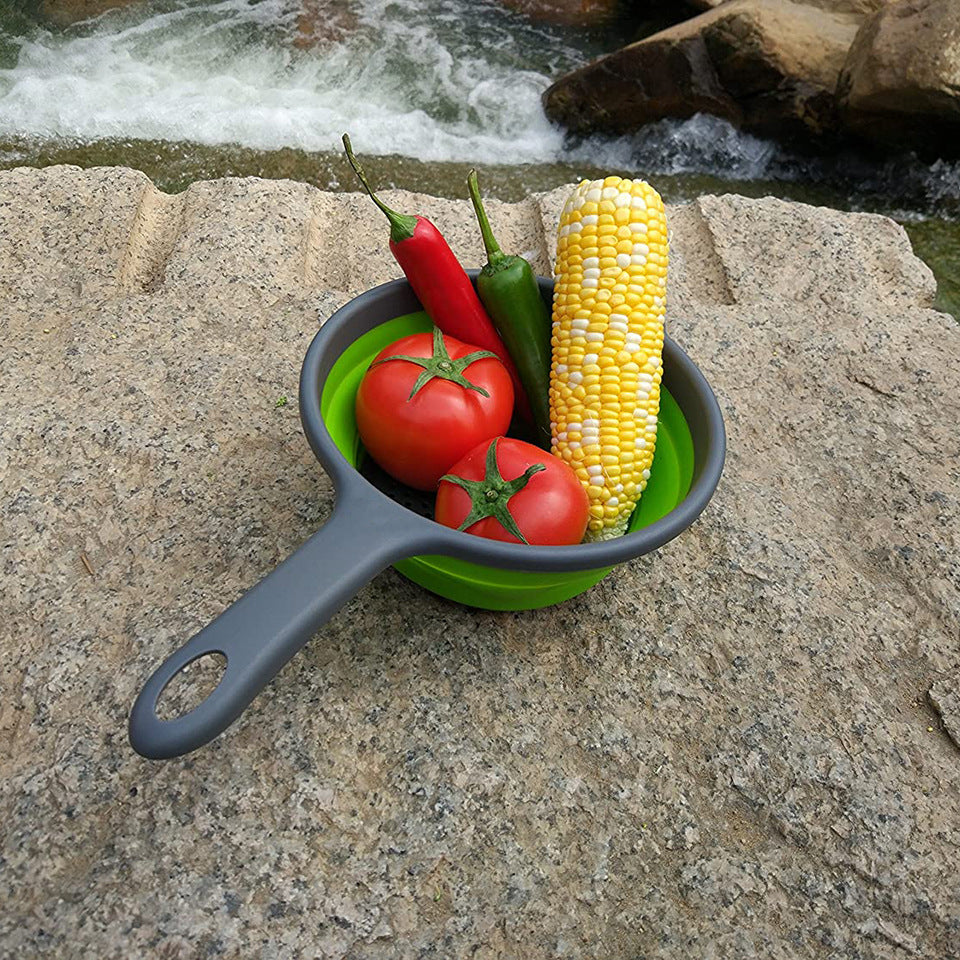 Foldable Silicone Colander Fruit Vegetable Washing Drain Basket Strainer Kitchen Collapsible Silicone Colander Baskets