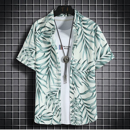 Seaside Vacation Men's Short-sleeved Printed Shirt Quick-drying Top Southeast Asian Style