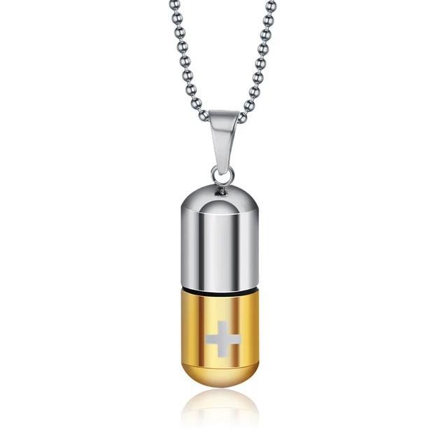 Perfume bottle pendant necklace