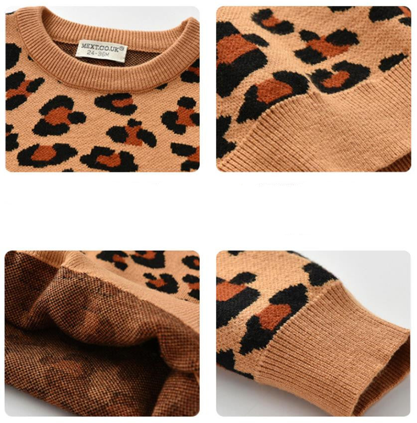 New Korean Style Jumper Leopard Sweater For Kids