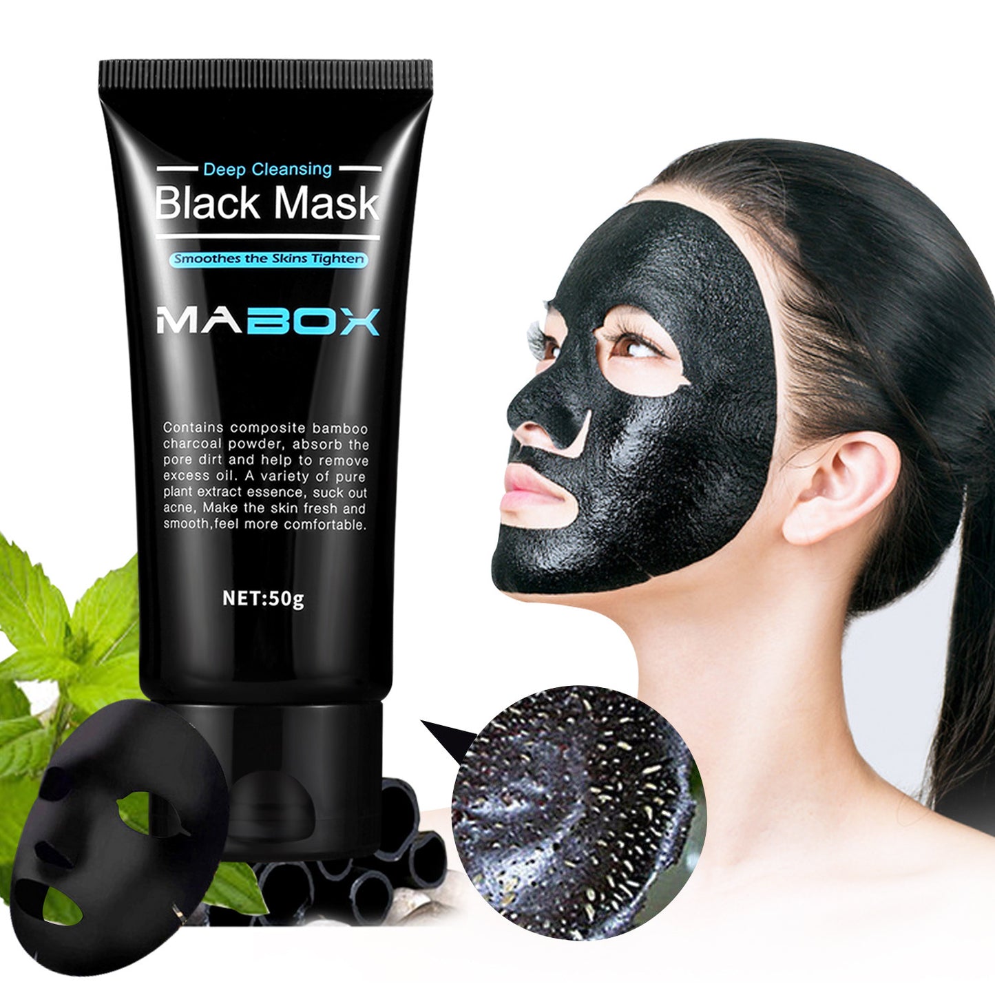 MABOX:  Black Mask Peel Off Bamboo Charcoal Purifying Blackhead Remover Mask Deep Cleansing for AcneScars Blemishes WrinklesFacial