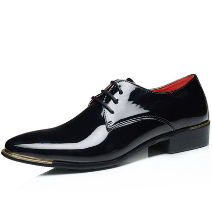 Pointed Toe Retro British Men's Business Casual Leather Shoes