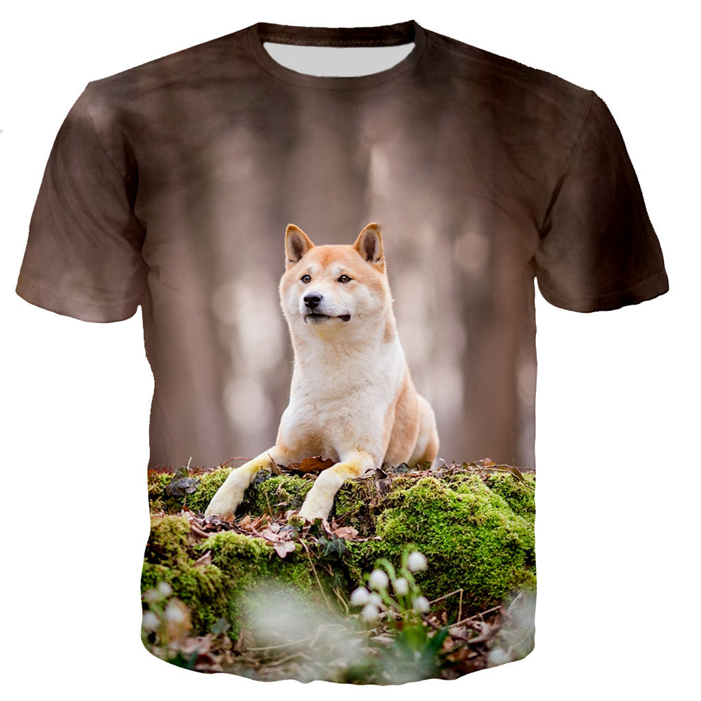 Dog 3D Print Short Sleeve T-Shirt