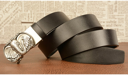 Elephant Automatic Buckle Belt Cowhide Casual