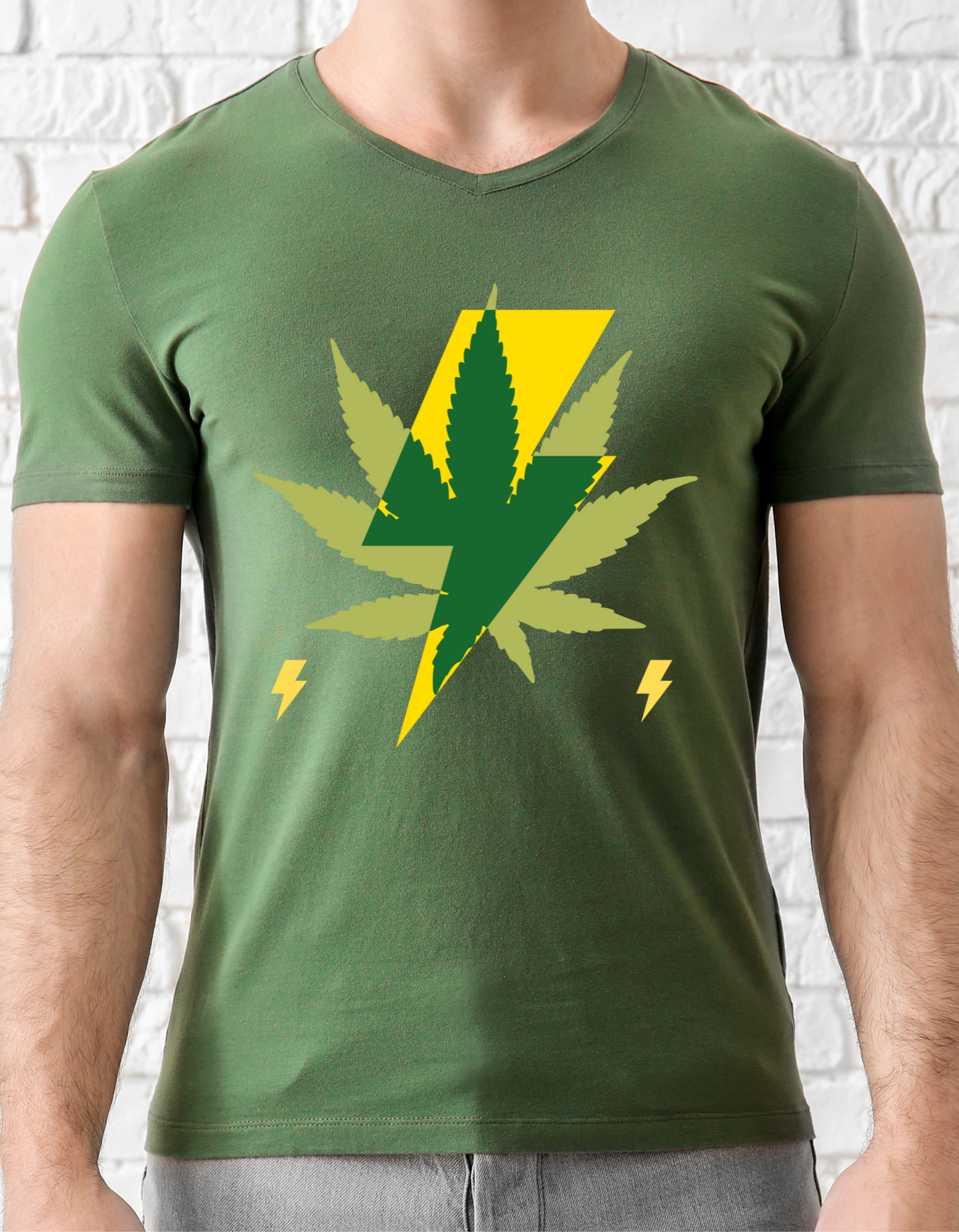 Weed Leaf Lightning Bolt