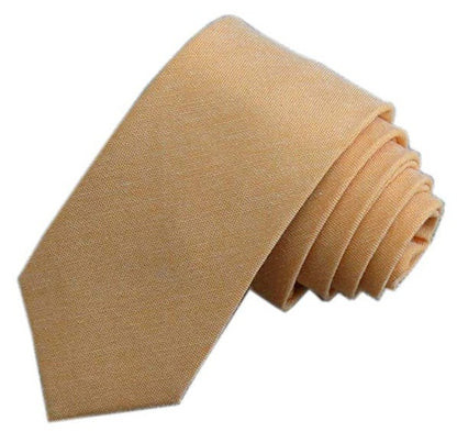 6cm Solid Color Cotton And Linen Men's Casual Narrow Tie