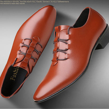 Black Breathable Men's Business Casual Leather Shoes