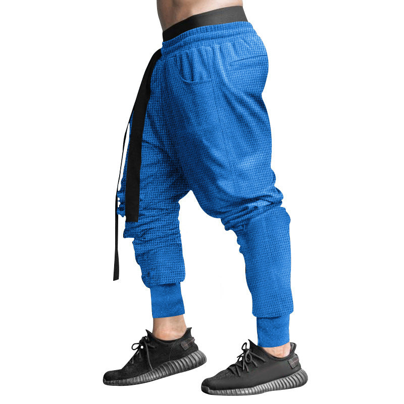 Men's Casual Pants Slim-fit Solid Color Ankle-tied Trousers - Glamour Gale