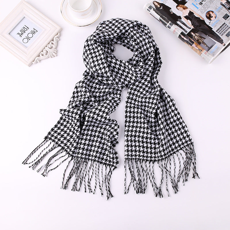 Men's Fashion English Plaid Faux Cashmere Scarf