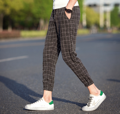 Casual Ankle-Length Plaid Pants Men Trousers Hip Hop Jogger Pants Men Sweatpants Streetwear Men Pants Trousers - Glamour Gale