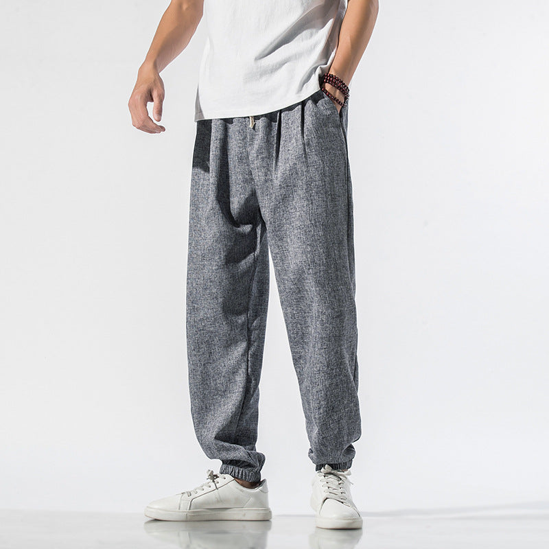 Japanese linen beam pants men - Glamour Gale