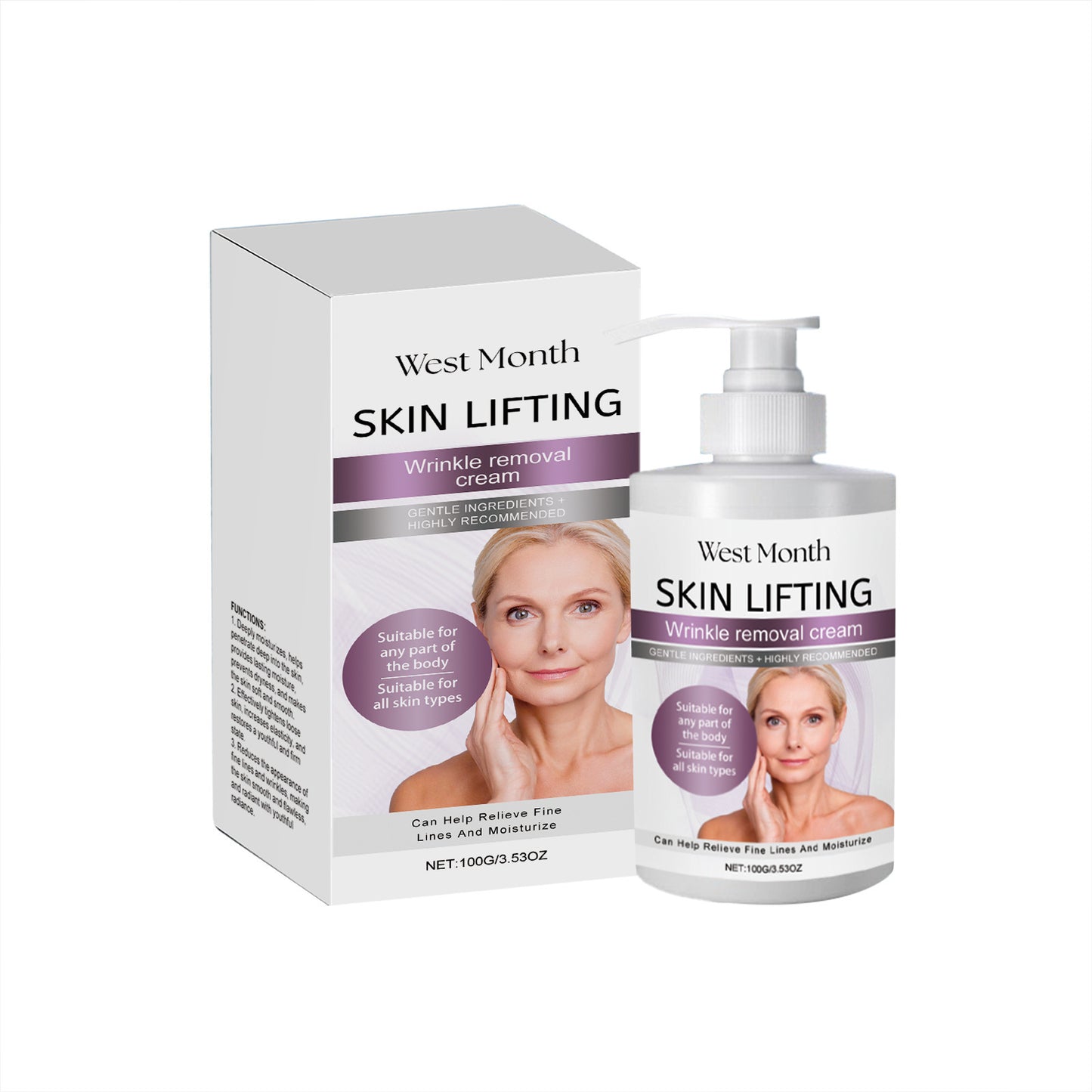 WEST MONTH - Skin Lifting Wrinkle Removing Cream, Moisturizing Body Cream Gentle Moisturizing Skin 100g/3.53oz