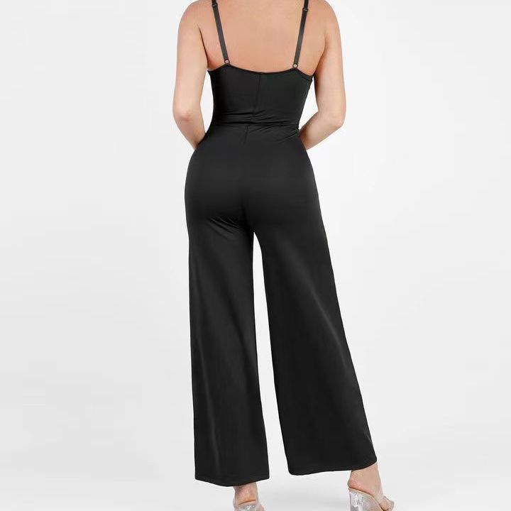 Lace Push Up Belly Contracting And Close-fitting Jumpsuit