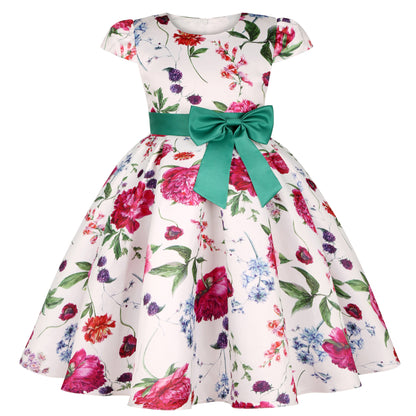 New Girls Kids Flower Elegant Causal Princess Party Dresses