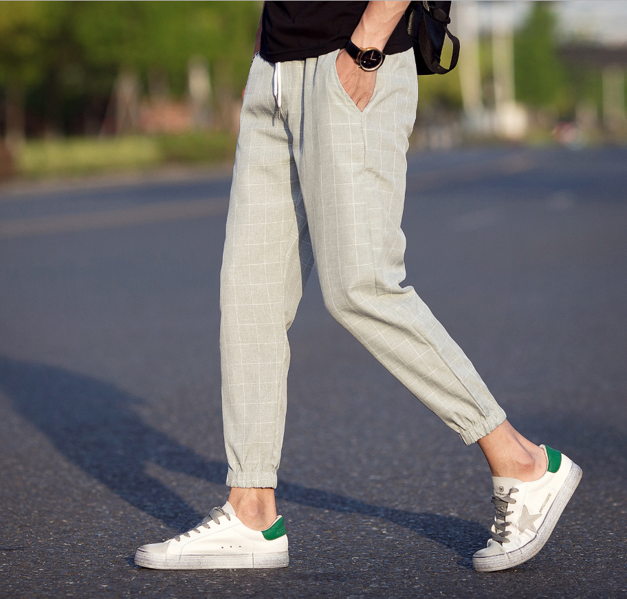 Casual Ankle-Length Plaid Pants Men Trousers Hip Hop Jogger Pants Men Sweatpants Streetwear Men Pants Trousers - Glamour Gale