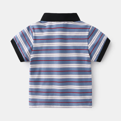 Casual Style Children's Lapel Short Sleeve Top