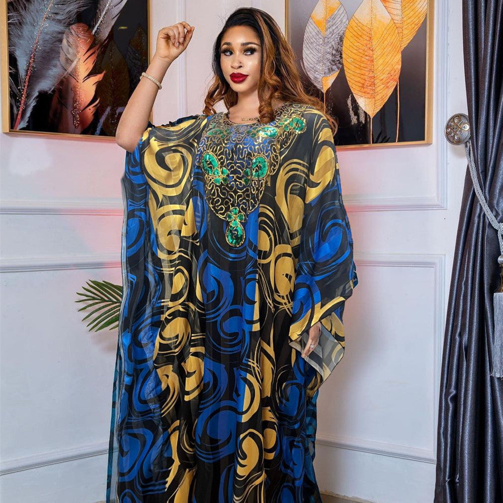 Fashion Printed Robe Dress Women - Glamour Gale