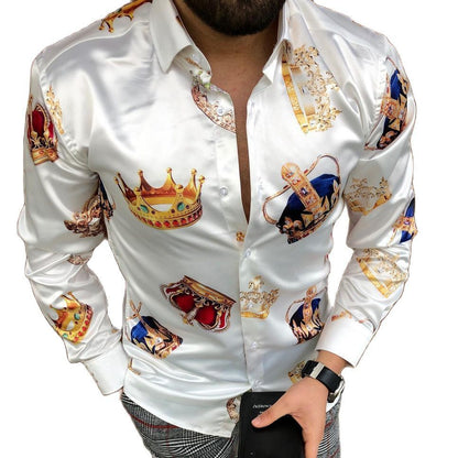 Men's Printed Long-sleeved Shirt Fashion Casual - Glamour Gale