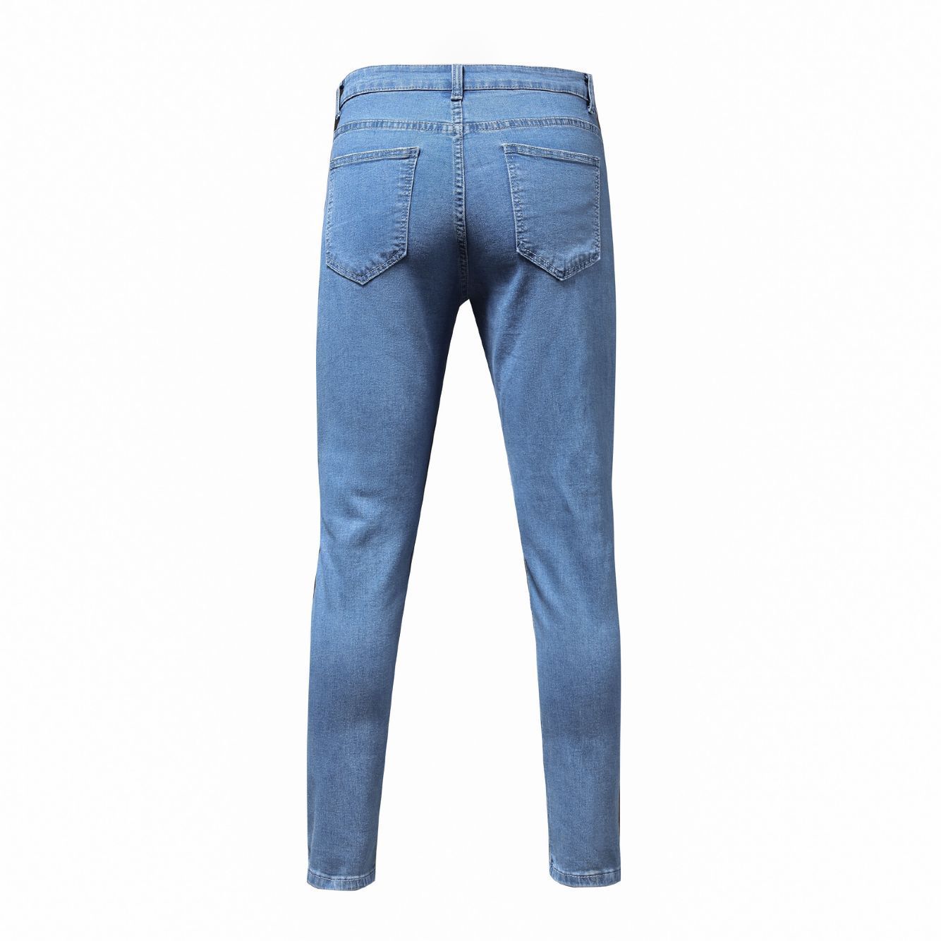 High Quality Men's Frayed Little Feet Stretch Jeans