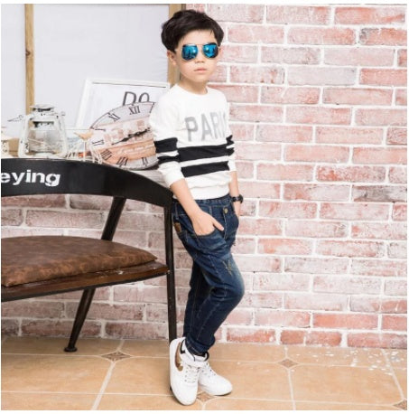 Boys' Jeans Korean Style Trousers Loose-fitting Pants