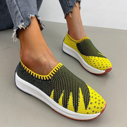 Flyknit Breathable Shoes Wedge Sneakers