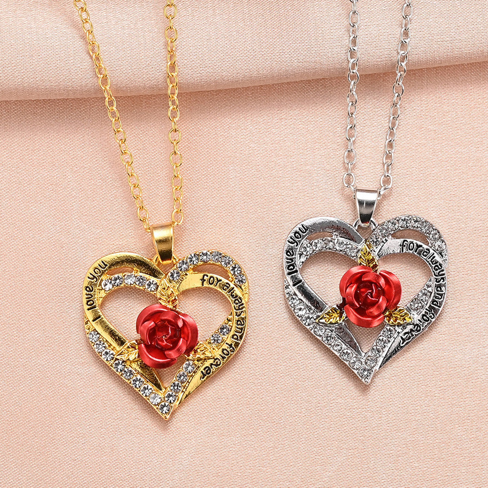 Women's Fashion Love Rose Necklace