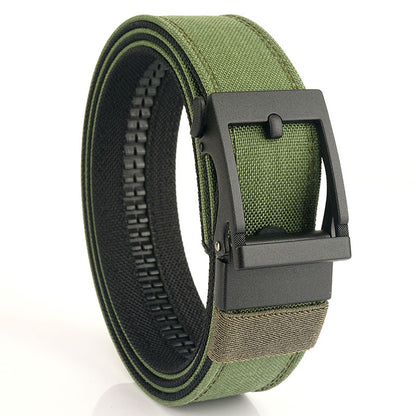 Outdoor Casual Dual-use Men's Automatic Buckle Belt Thickened Hardened Double-layer Hanging