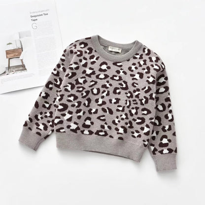 New Korean Style Jumper Leopard Sweater For Kids