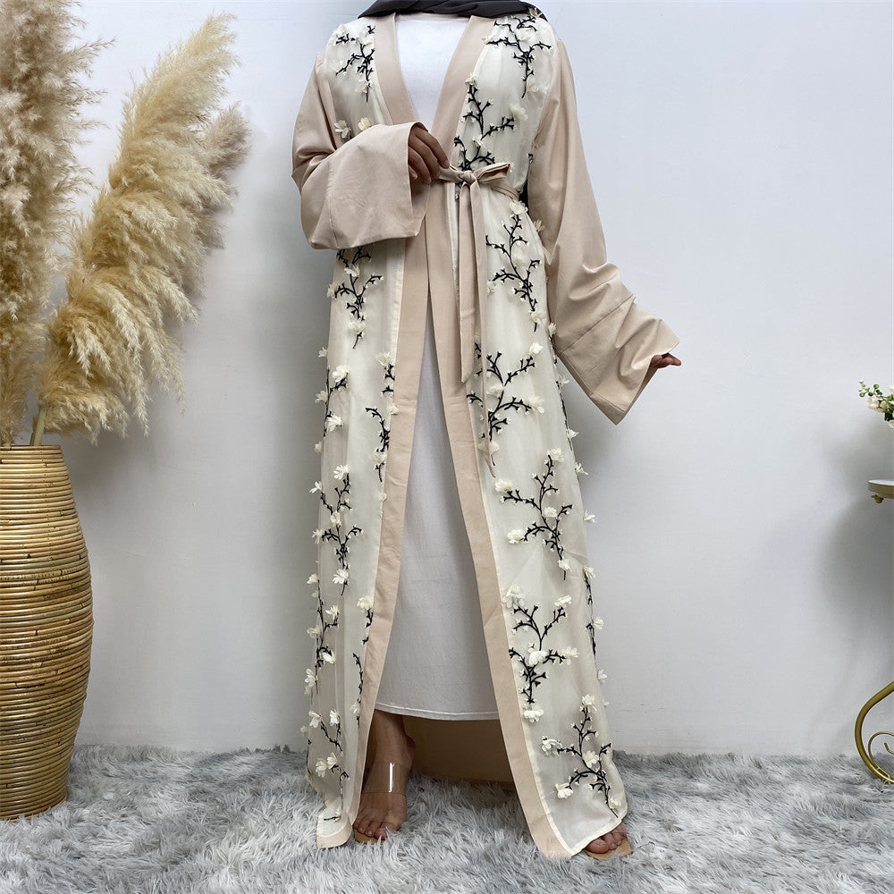 New Women's Robe Cardigan With 3D Three-dimensional Embroidery - Glamour Gale