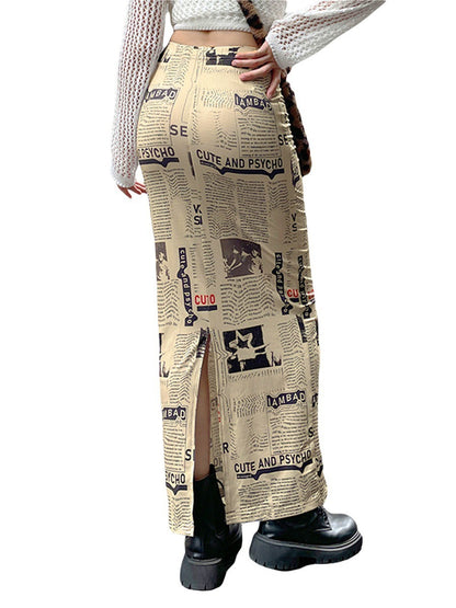 Newspaper Skirt Slim Casual Women's Dress