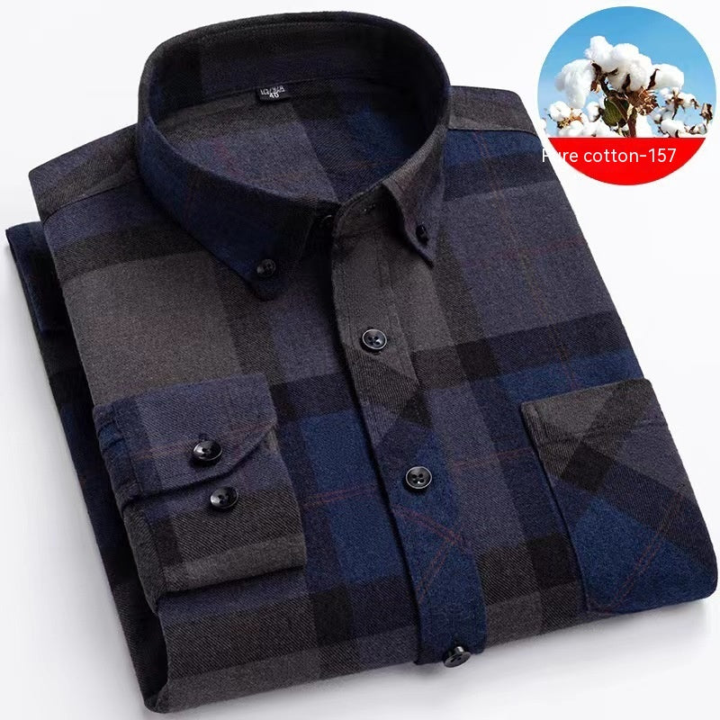 Men's Cotton Brushed Plaid Shirt