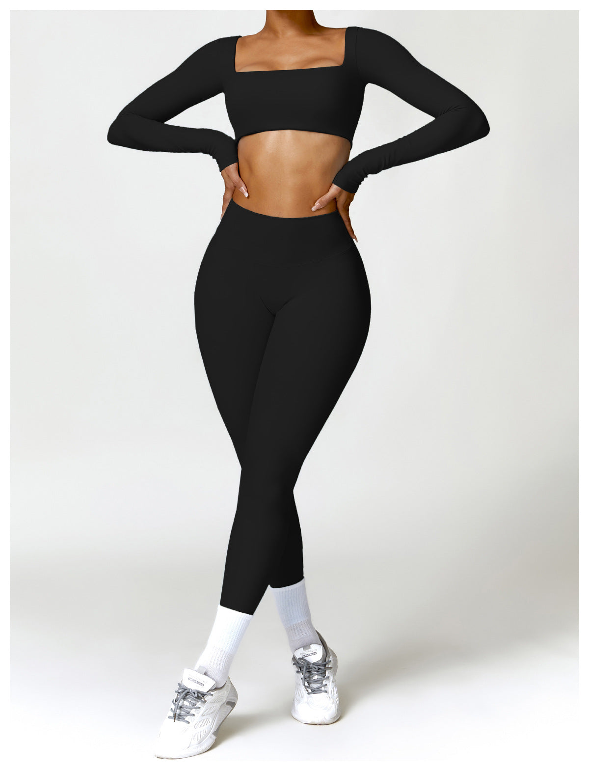 Winter Nude Feel Tight Yoga Suit High-waist Quick-drying Running Sports Workout Clothes