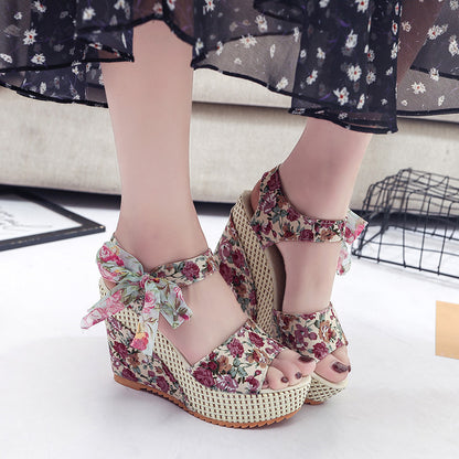 Bohemian Platform Heel Wedge Heel Women's Sandals