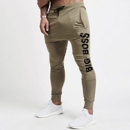 Fashion Solid Color Printing Men's Jogging Sweatpants Long