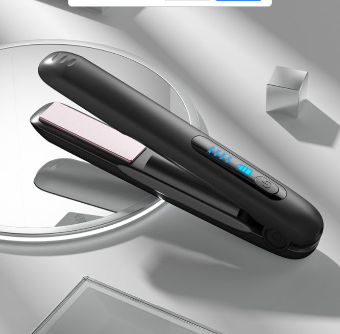 Cordless Hair Straightener Flat Iron Mini 2 IN 1 Roller USB 5000mAh Max 200 Degree Portable Cordless Curler 4 Levels Dry And Wet Uses