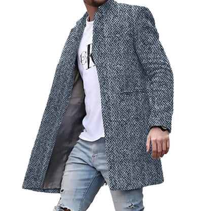 European And American New Men's Woolen Coat 3D Digital Printing Fall Lapels