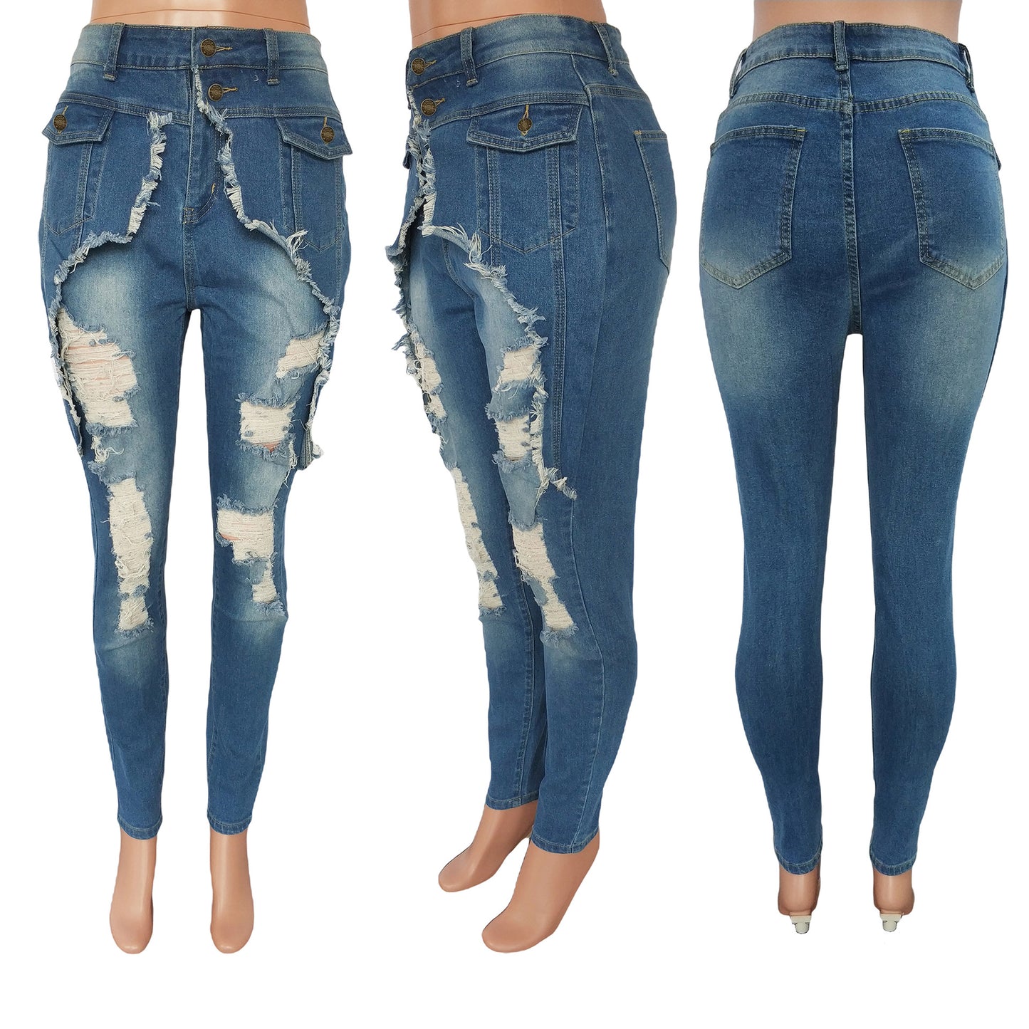 European And American Fashion Women's Wear Denim Skinny Pants