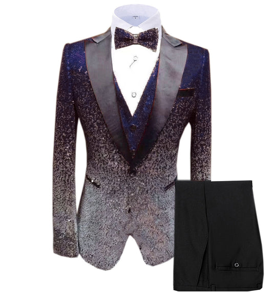 Sequin Men's Suit Three Piece Set