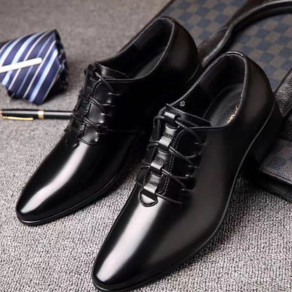 Black Breathable Men's Business Casual Leather Shoes