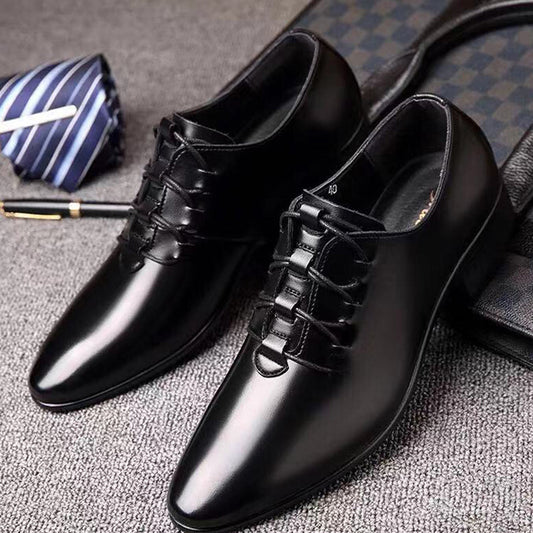 Black Breathable Men's Business Casual Leather Shoes