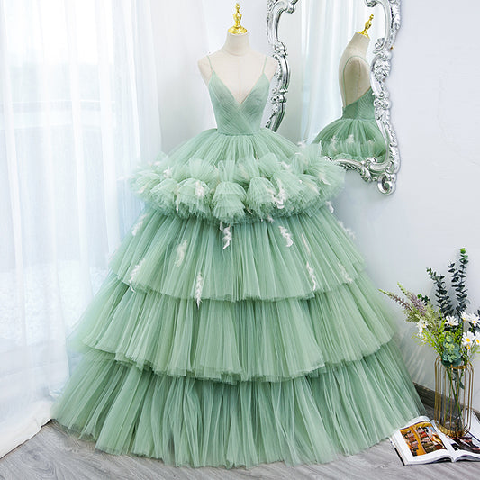 Women's Niche High End Green Evening Dress