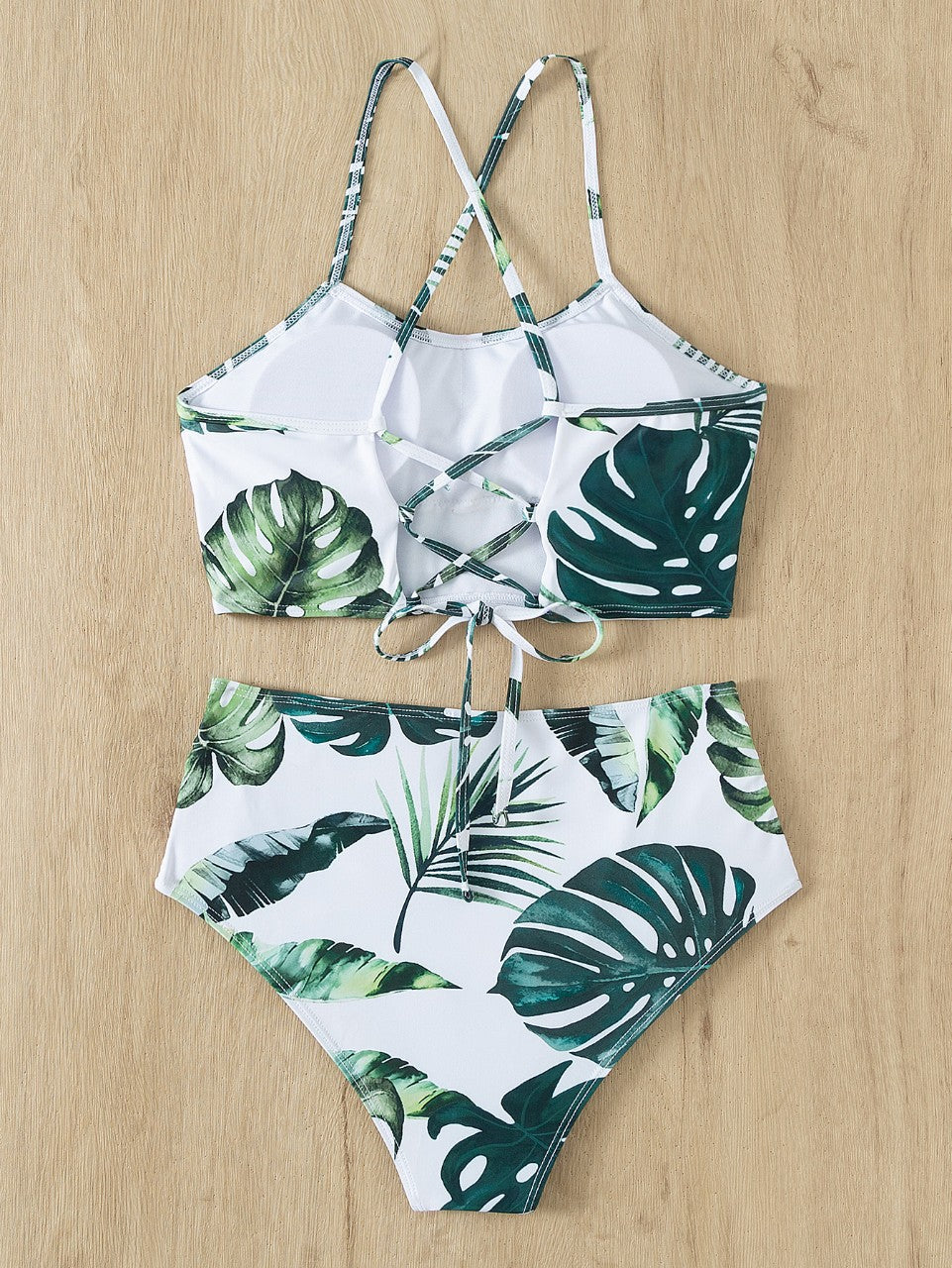 Green Youth Ruffled Bikini