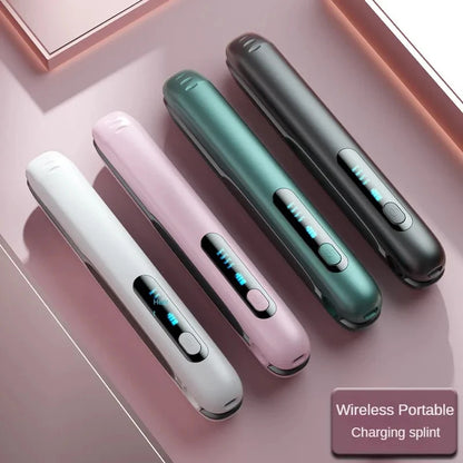 Cordless Hair Straightener Flat Iron Mini 2 IN 1 Roller USB 5000mAh Max 200 Degree Portable Cordless Curler 4 Levels Dry And Wet Uses