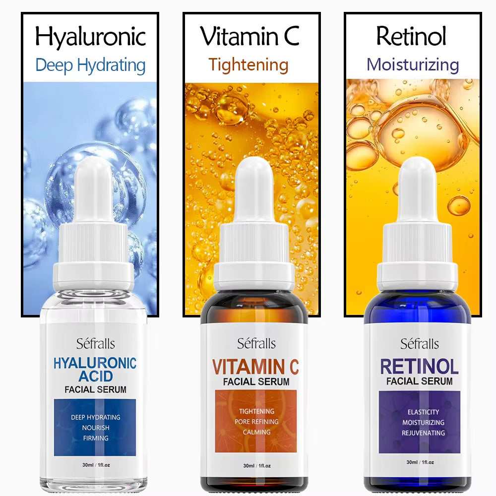 SEFRALLS -  Facial Serum Set Wholesale Hyaluronic Acid Retinol Vitamin C Moisturizing Nourishing Skin Care Face Serums