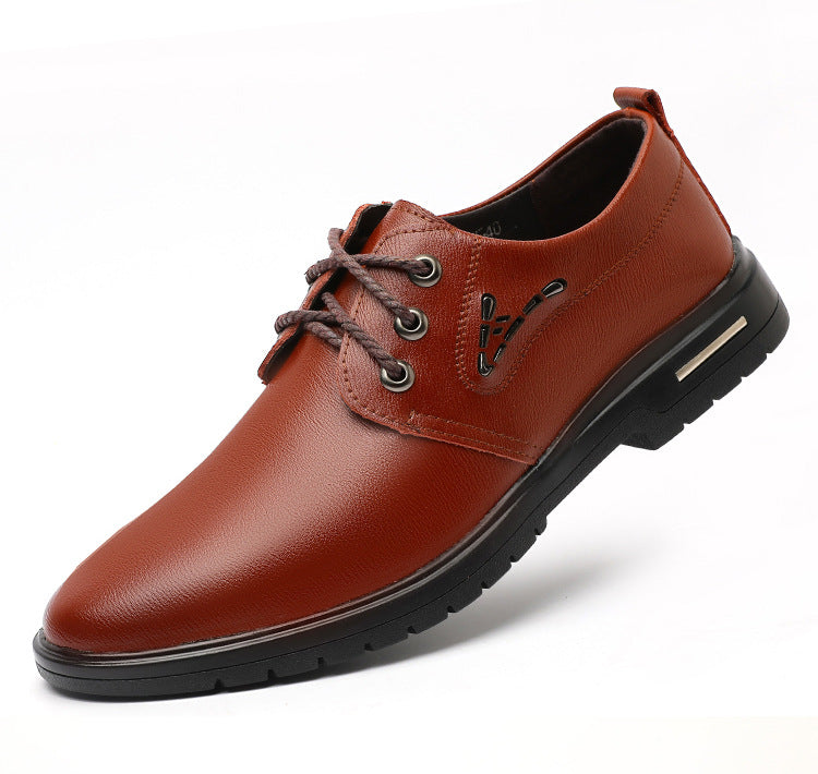 Men's Leather Shoes Casual Business Wear-resistant Breathable