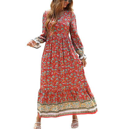 Fall New Fake Beach Long Bohemian Dress