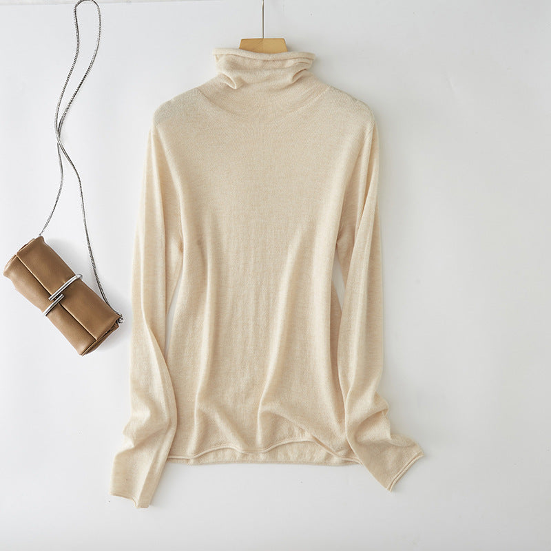 Wool Seam Pile Collar Sweater